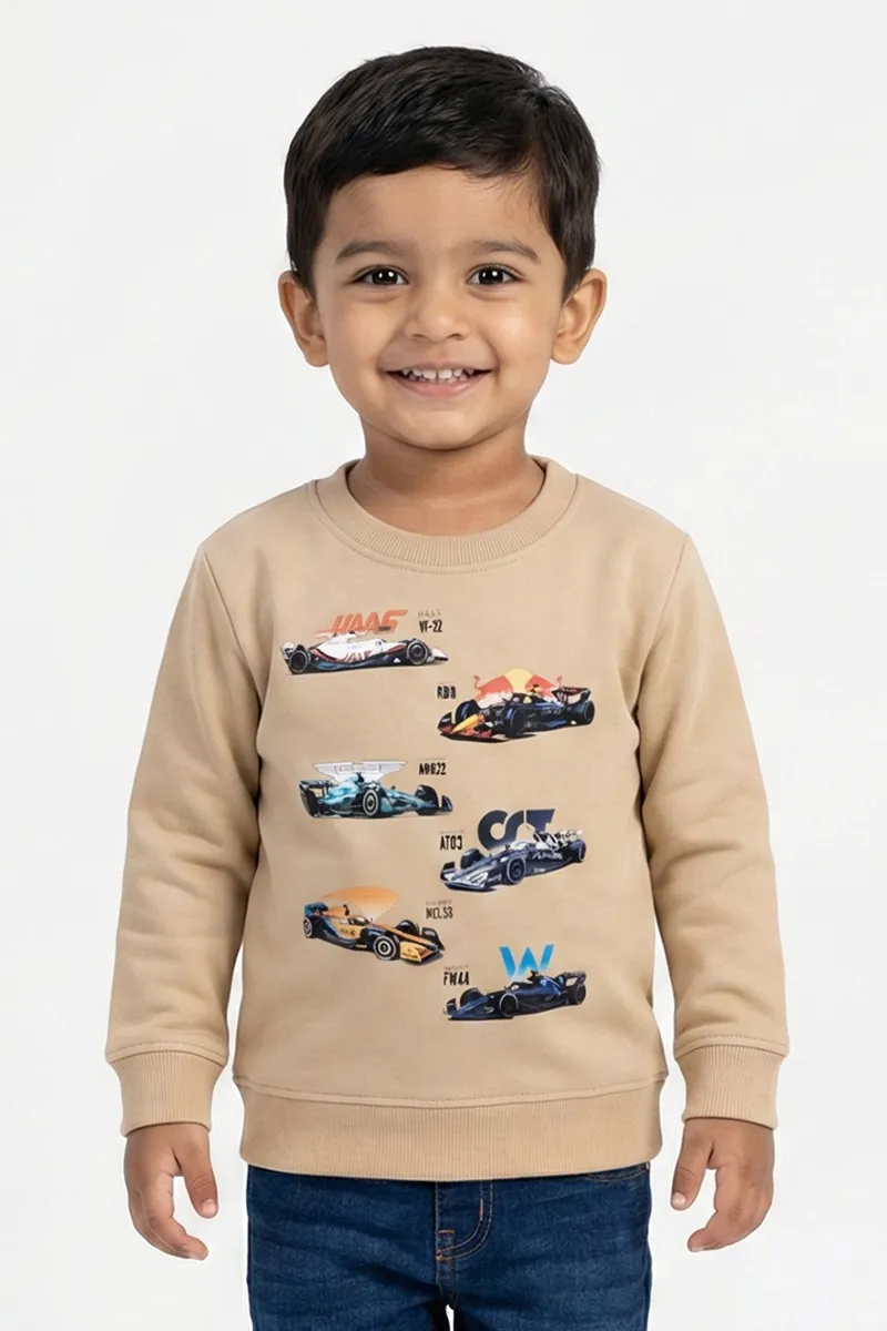 Tencel Printed Sweatshirt for Boys - Beige