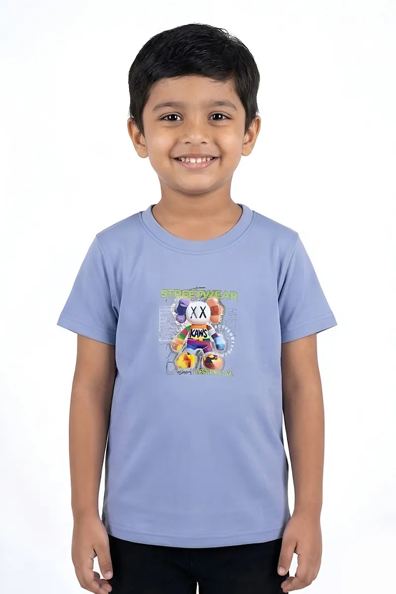 Tencel Printed T-Shirt for Boys - Blue
