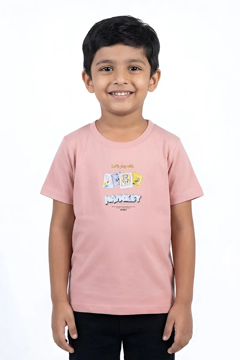 Tencel Printed T-Shirt for Boys - Light Brown