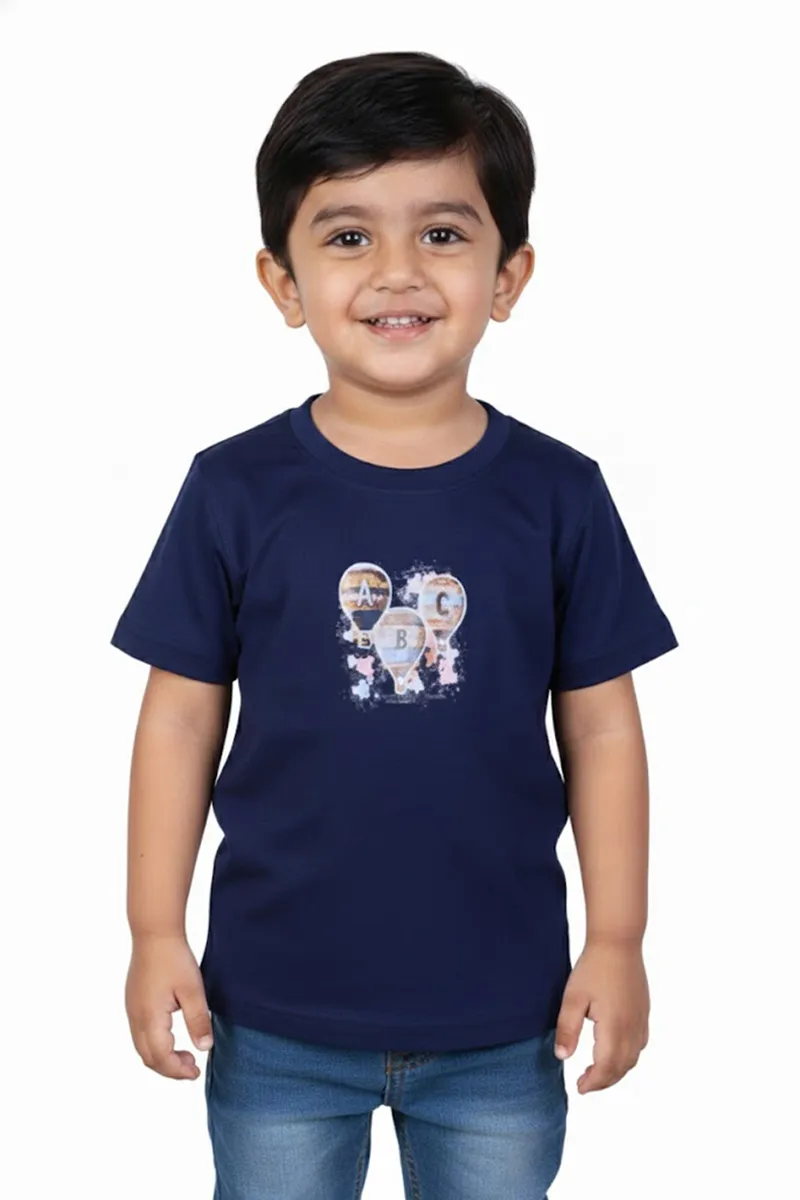 Tencel Printed T-Shirt for Boys - Dark Blue CLBT00111DARBLU78YRS