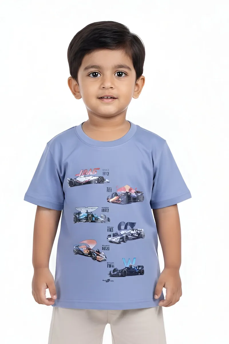 Tencel Printed T-Shirt for Boys - Blue