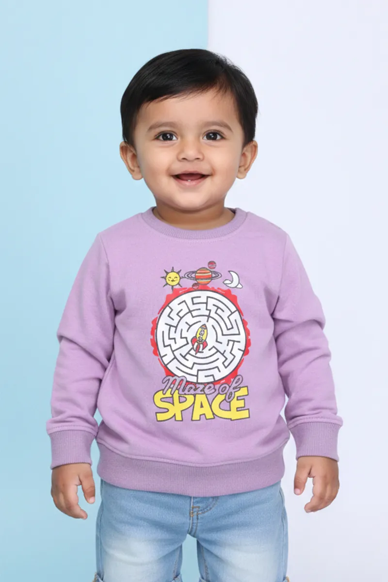 Full-Sleeve Sweatshirt for Boys - Lavender CLBT00148LAV34YR