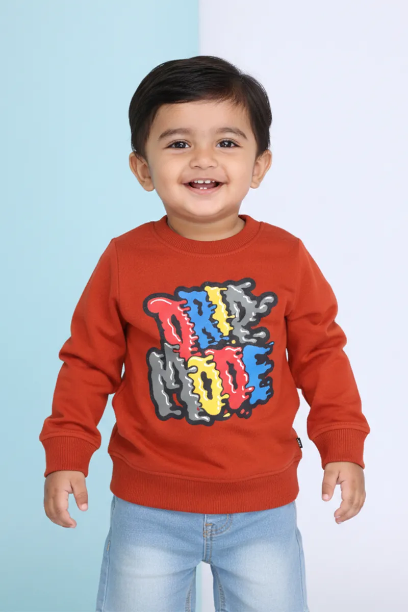 Full-Sleeve Sweatshirt for Boys - Rust