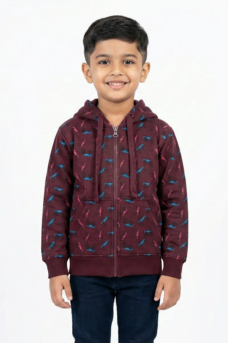 Printed Sweatshirt for Boys - Maroon