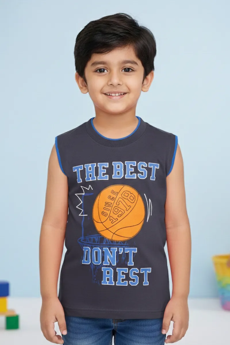 Printed T-Shirt for Boys - Dark Grey CLBT00316DGR45YR