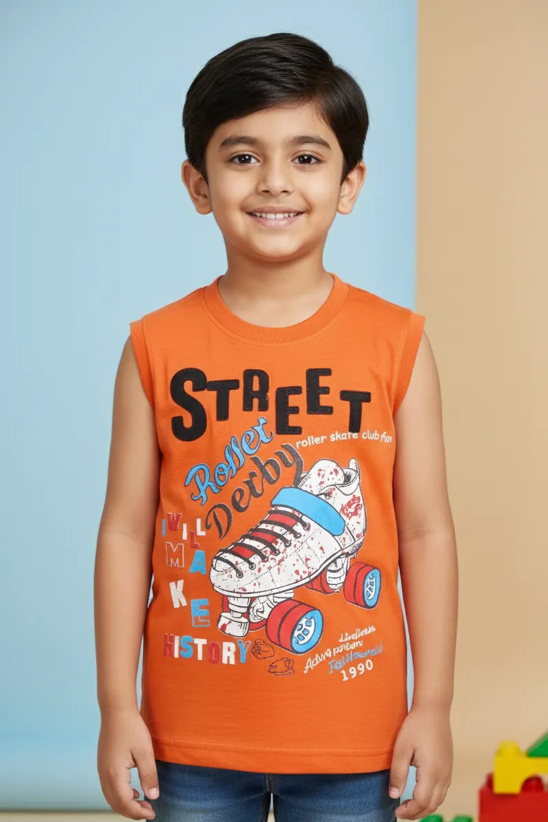 Printed T-Shirt for Boys - Orange CLBT00317ORA67YR