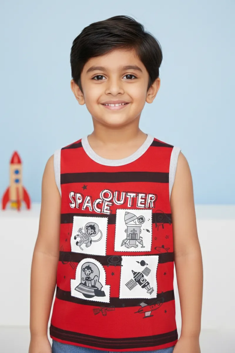 Printed T-Shirt for Boys - Red CLBT00318RED45YR