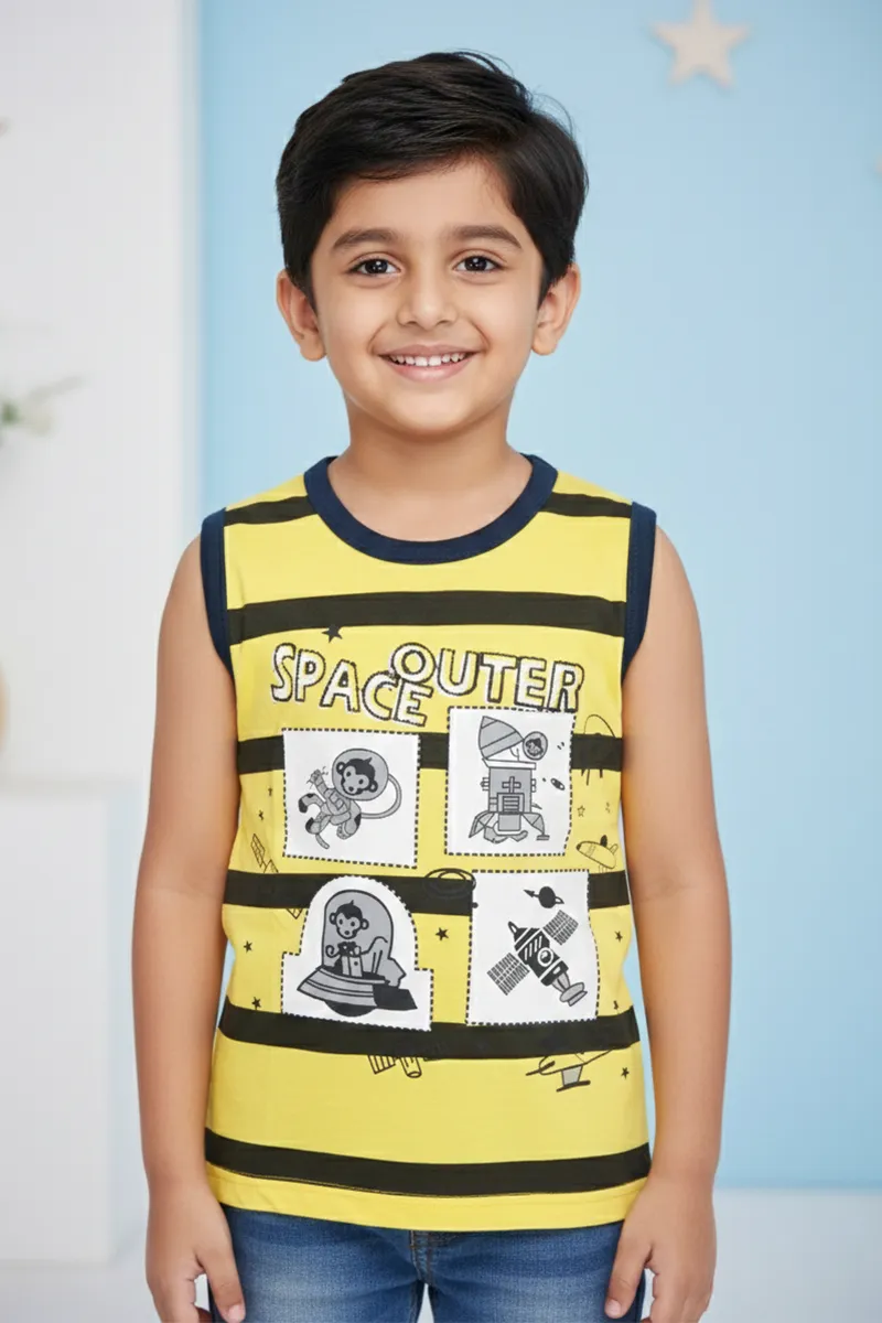 Printed T-Shirt for Boys - Yellow CLBT00318YEL67YR