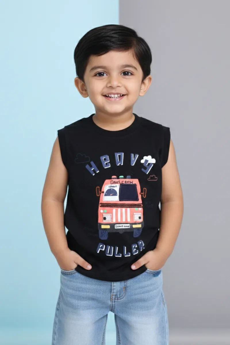 Printed T-Shirt for Boys - Black CLBT00321BLA67YR