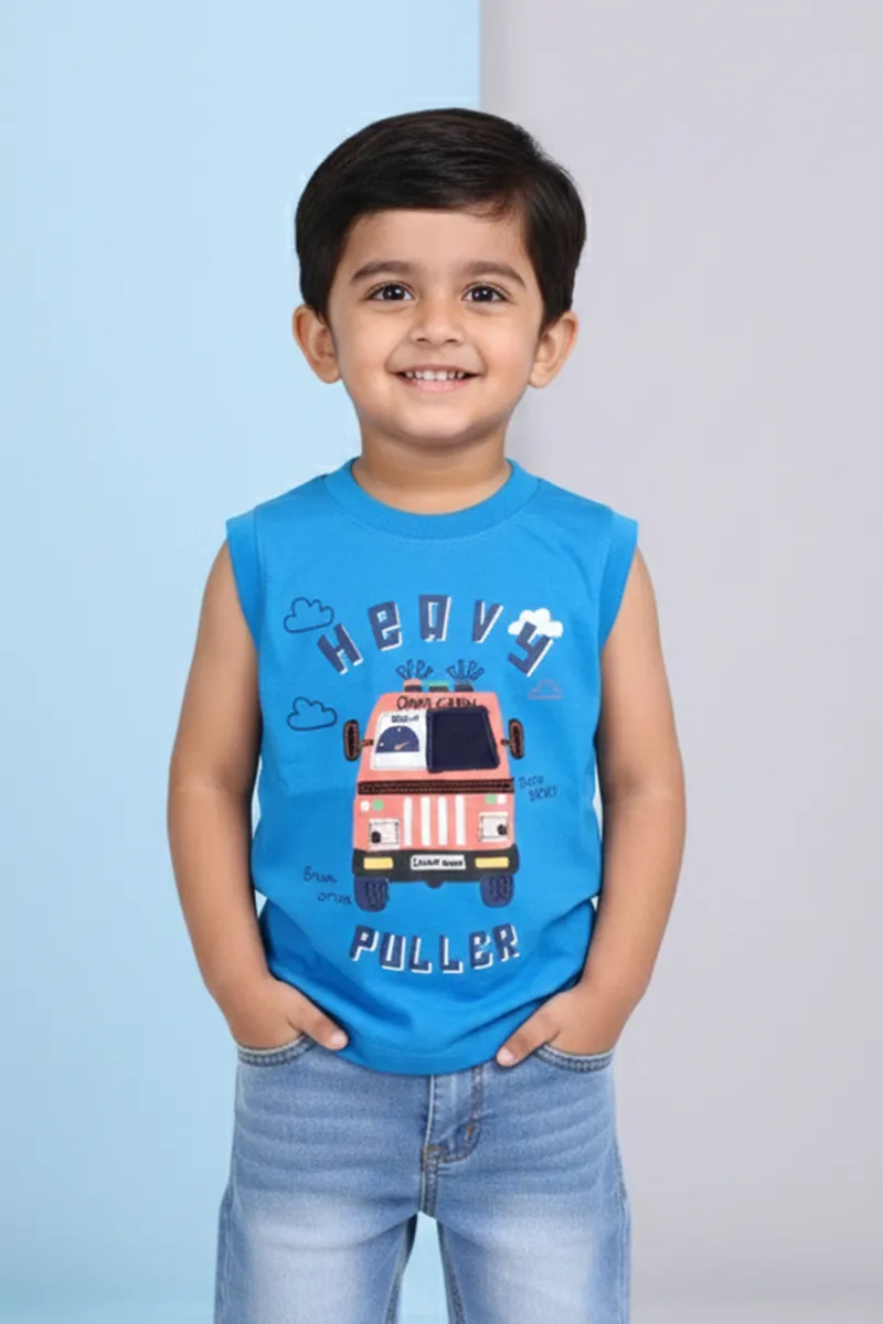 Printed T-Shirt for Boys - Sky Blue CLBT00321SKY67YR