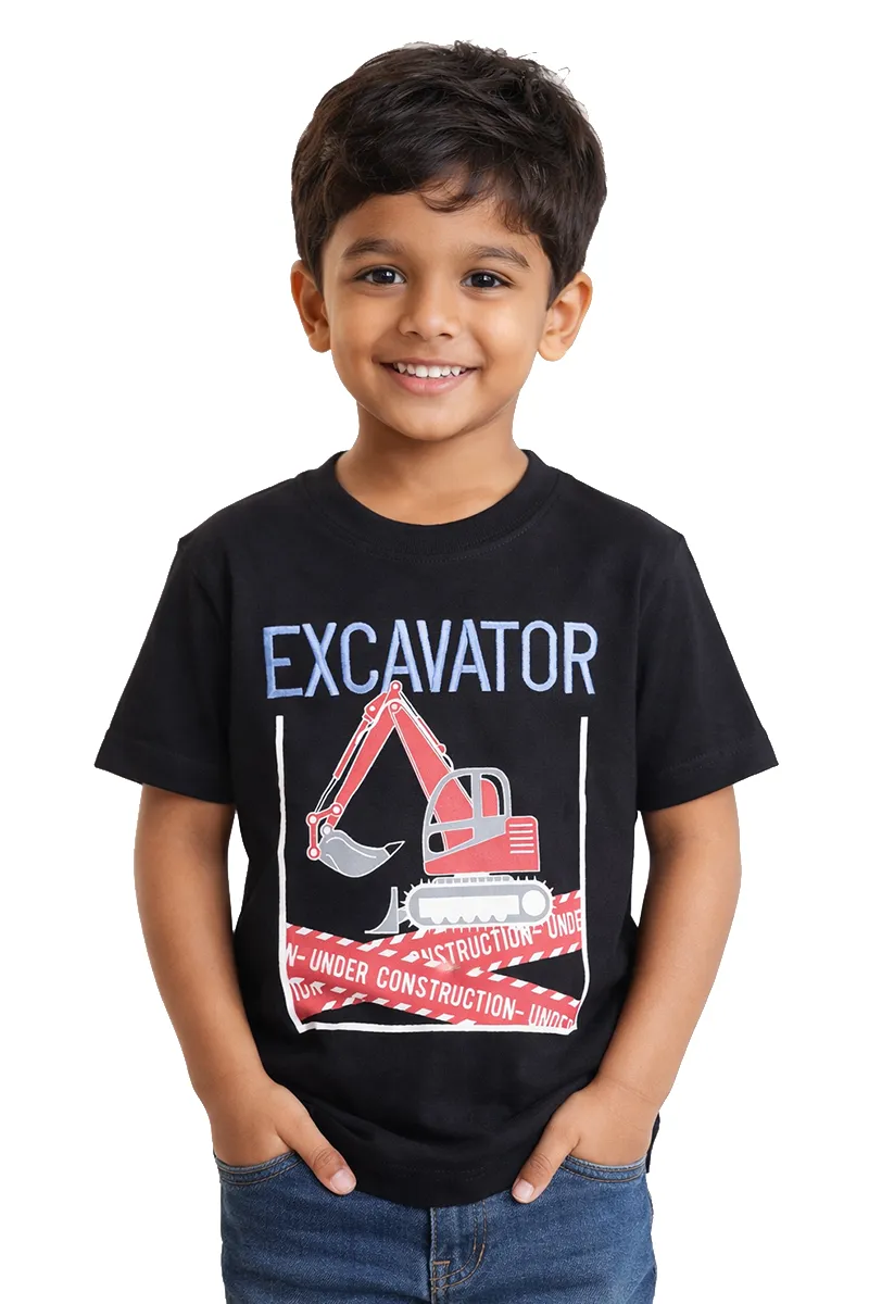 Printed T-Shirt for Boys - Black CLBT00323BLA45YR