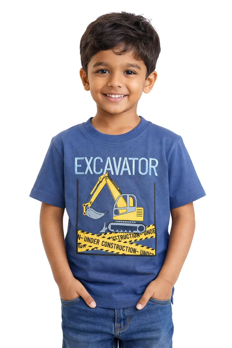 Printed T-Shirt for Boys - Blue CLBT00323BLU45YR