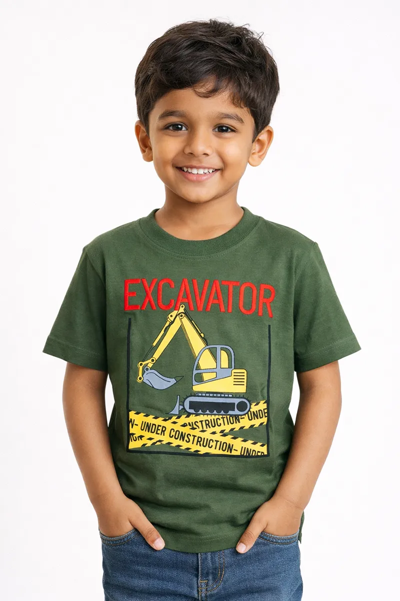 Printed T-Shirt for Boys - Green CLBT00323GRN67YR