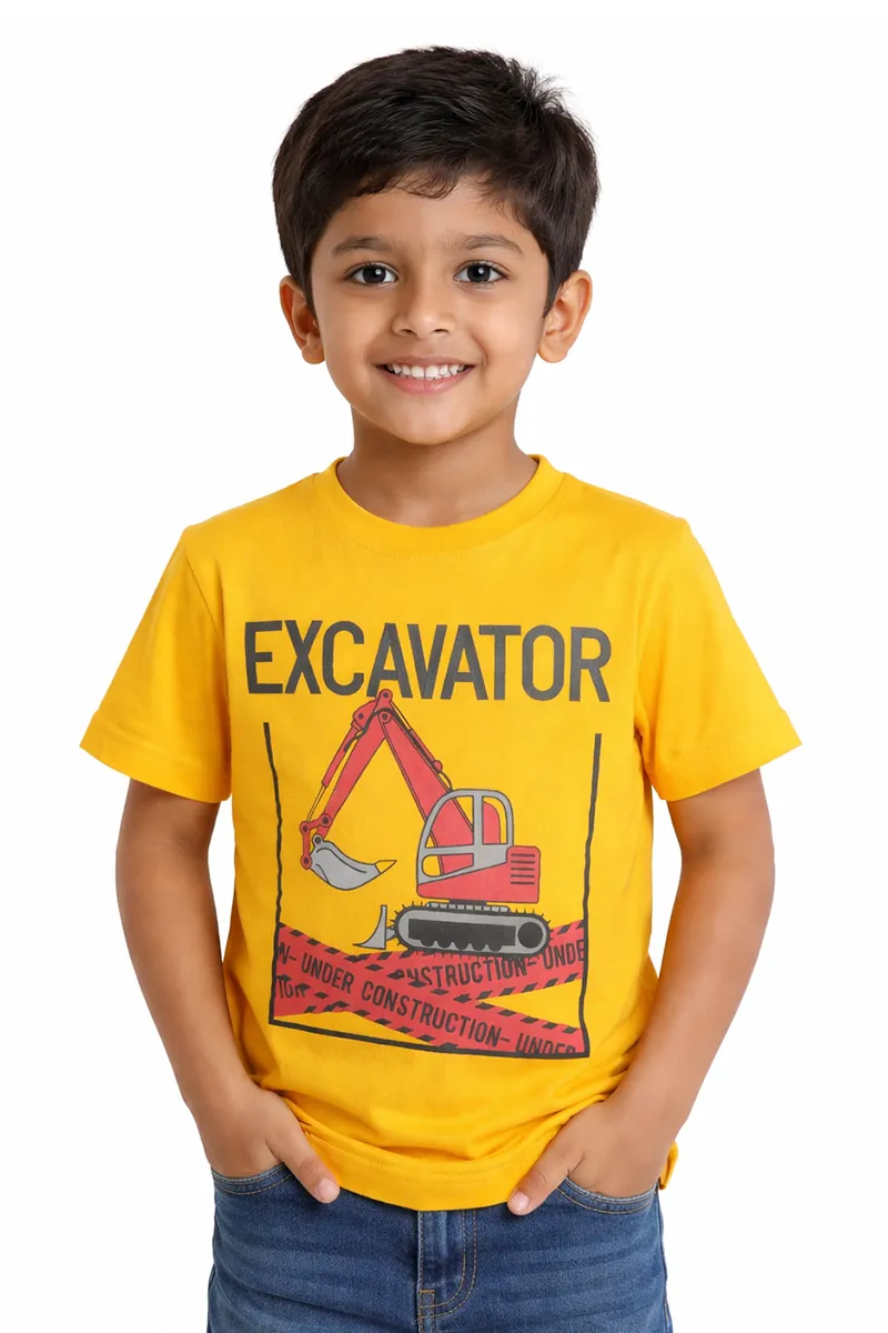 Printed T-Shirt for Boys - Mustard CLBT00323MUS45YR