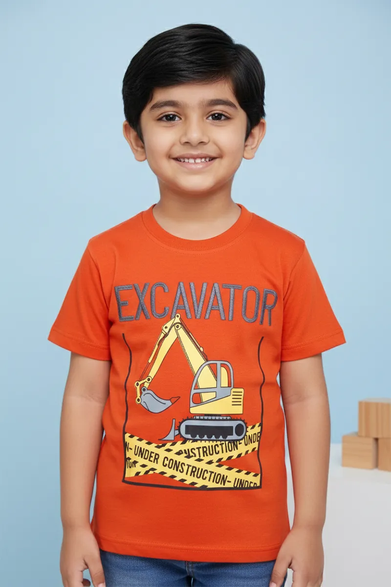 Printed T-Shirt for Boys - Rust CLBT00323RUS67YR