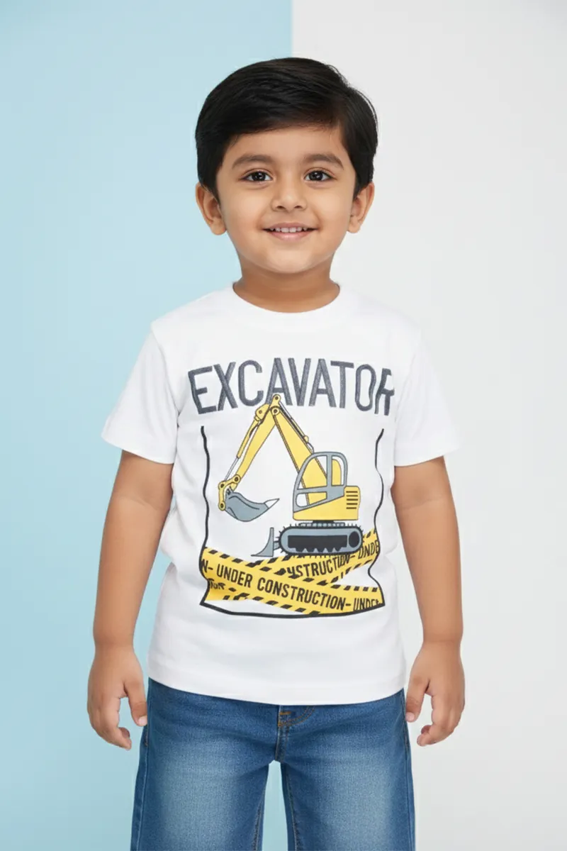Printed T-Shirt for Boys - White CLBT00323WHI45YR