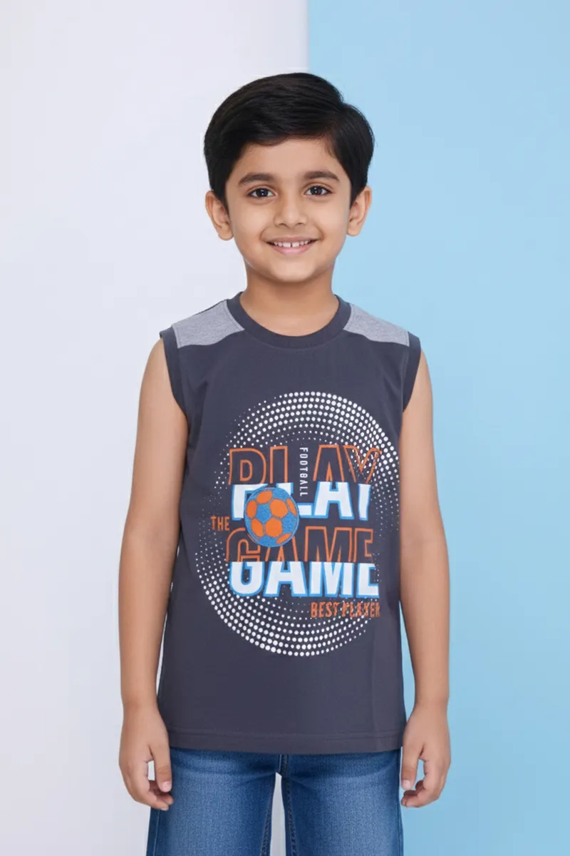 Printed T-Shirt for Boys - Grey CLBT00330GREY1112