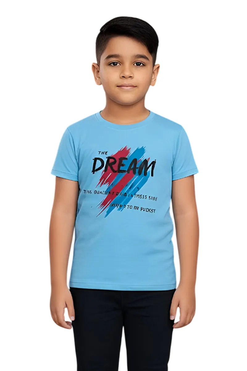 Printed T-Shirt for Boys - Sky Blue