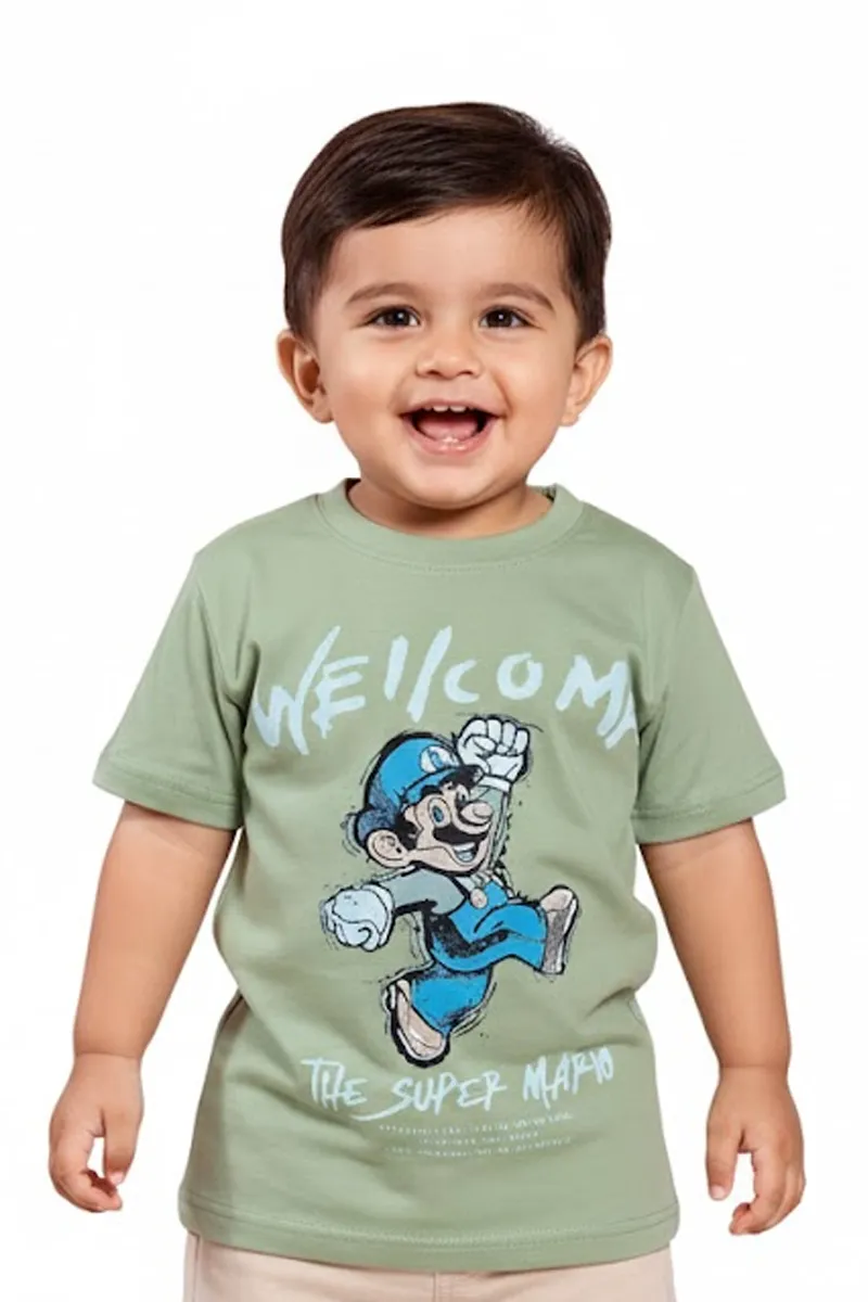 Printed T-Shirt for Baby Boys - Sage CLJBT00188SAG612M