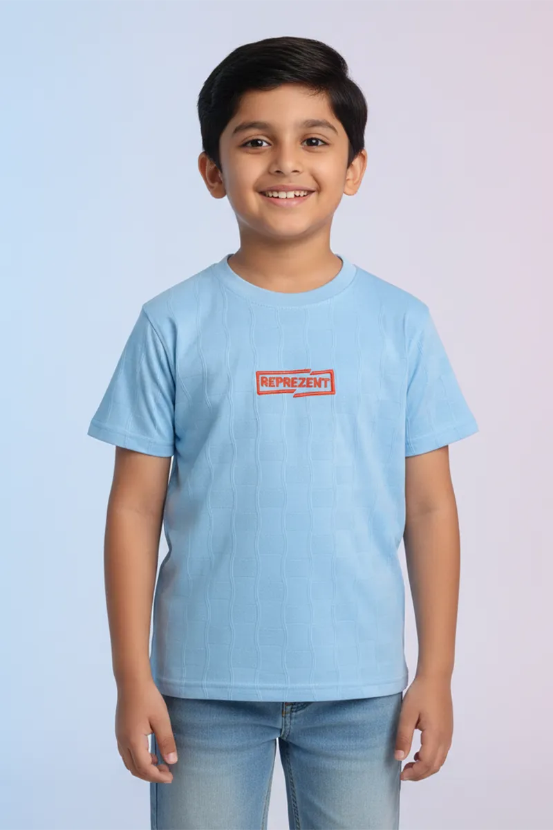 Printed T-Shirt for Boys - Sky Blue CLBT00402SKY56YR
