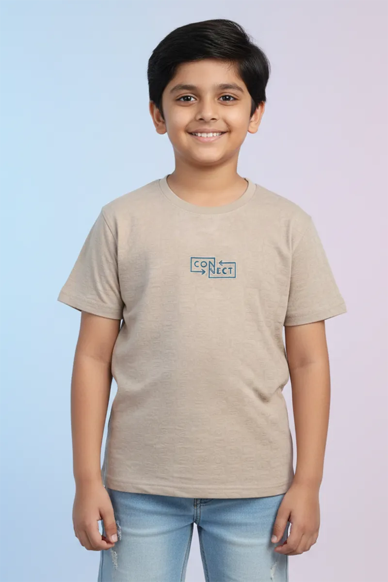 Printed T-Shirt for Boys - Beige CLBT00405BEI1516