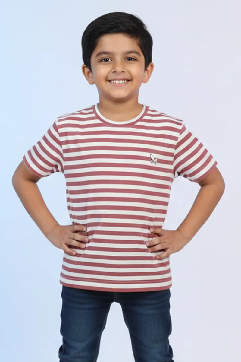 Striped T-Shirt for Boys - Red CLBT00406RED1314