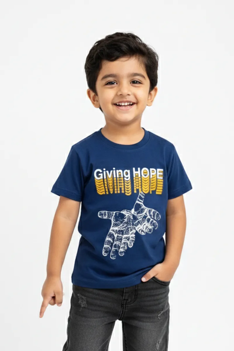 Printed T-Shirt for Boys - Blue CLBT00440BLU56YR
