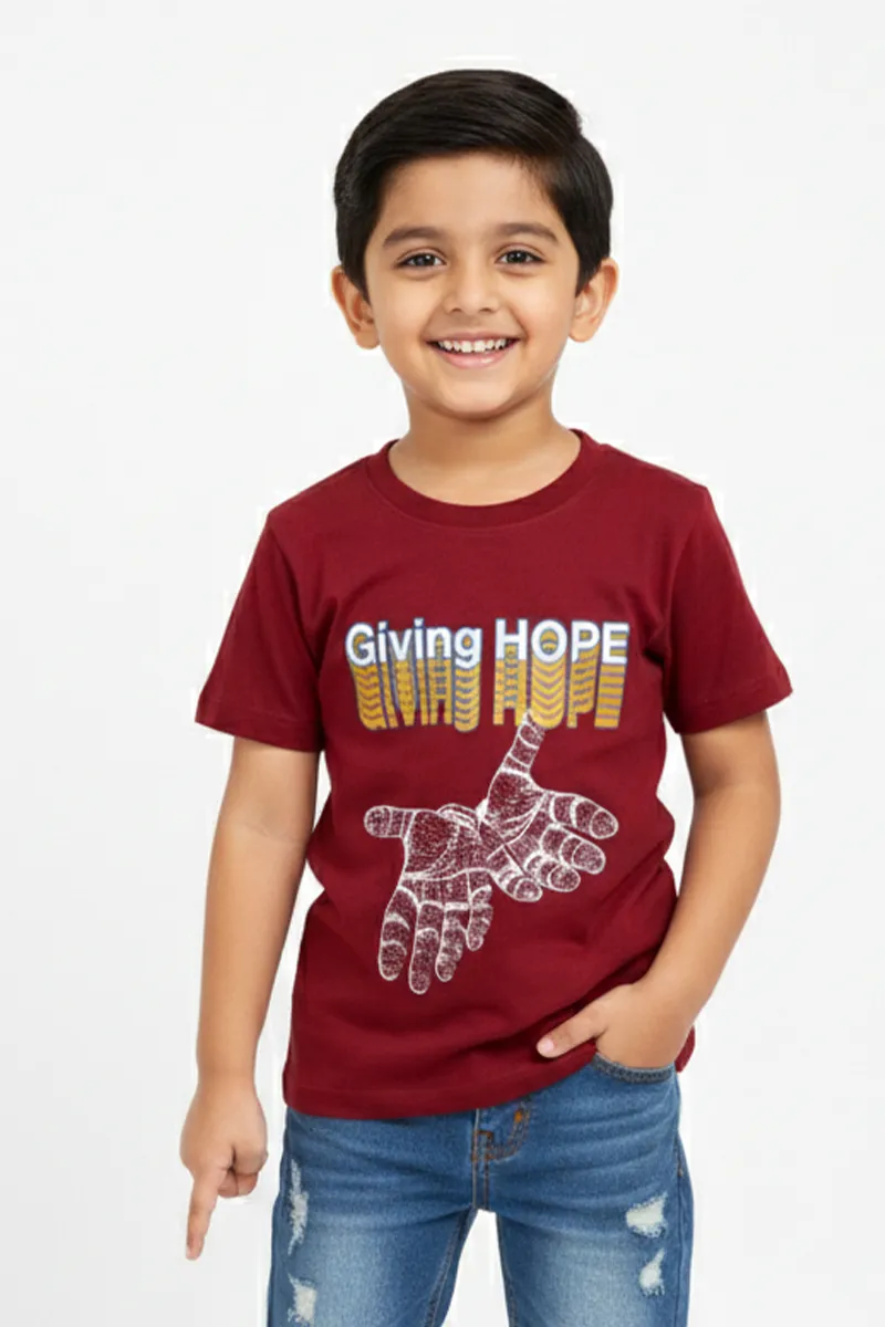 Printed T-Shirt for Boys - Maroon CLBT00440MAR34YR