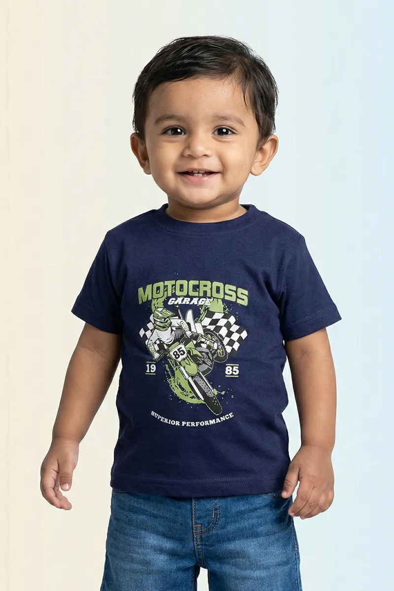 Printed T-Shirt for Boys - Navy Blue