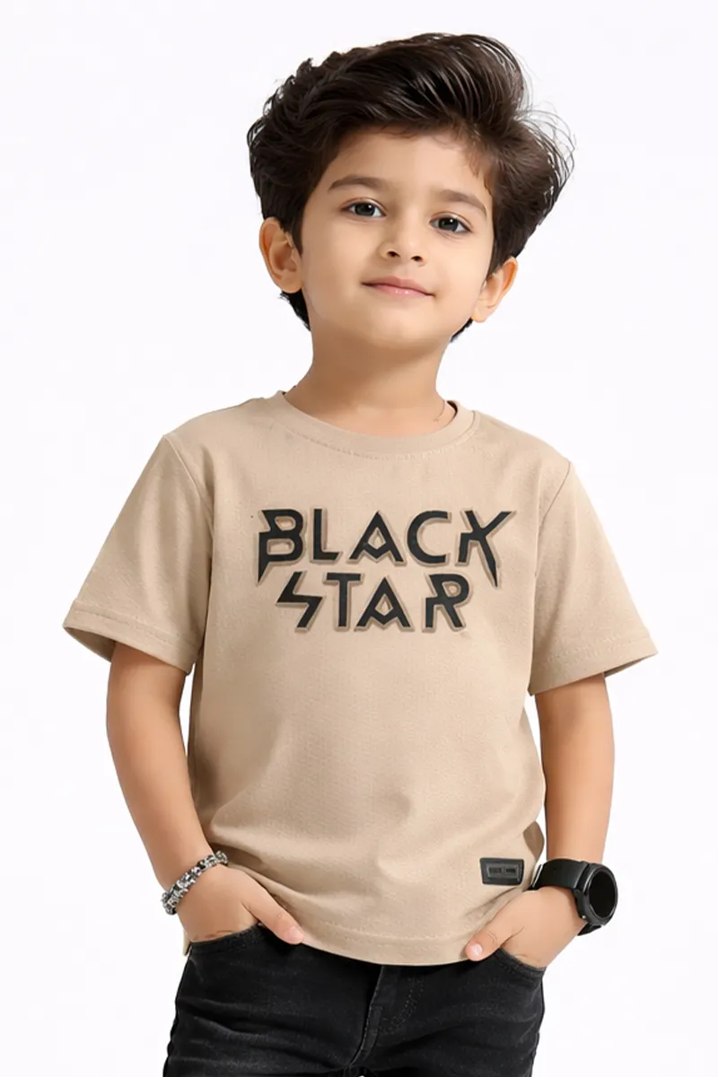 Drop Shoulder T-Shirt for Boys - Brown