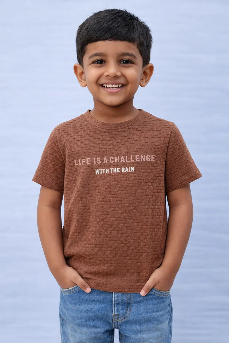 Printed T-Shirt for Boys - Brown