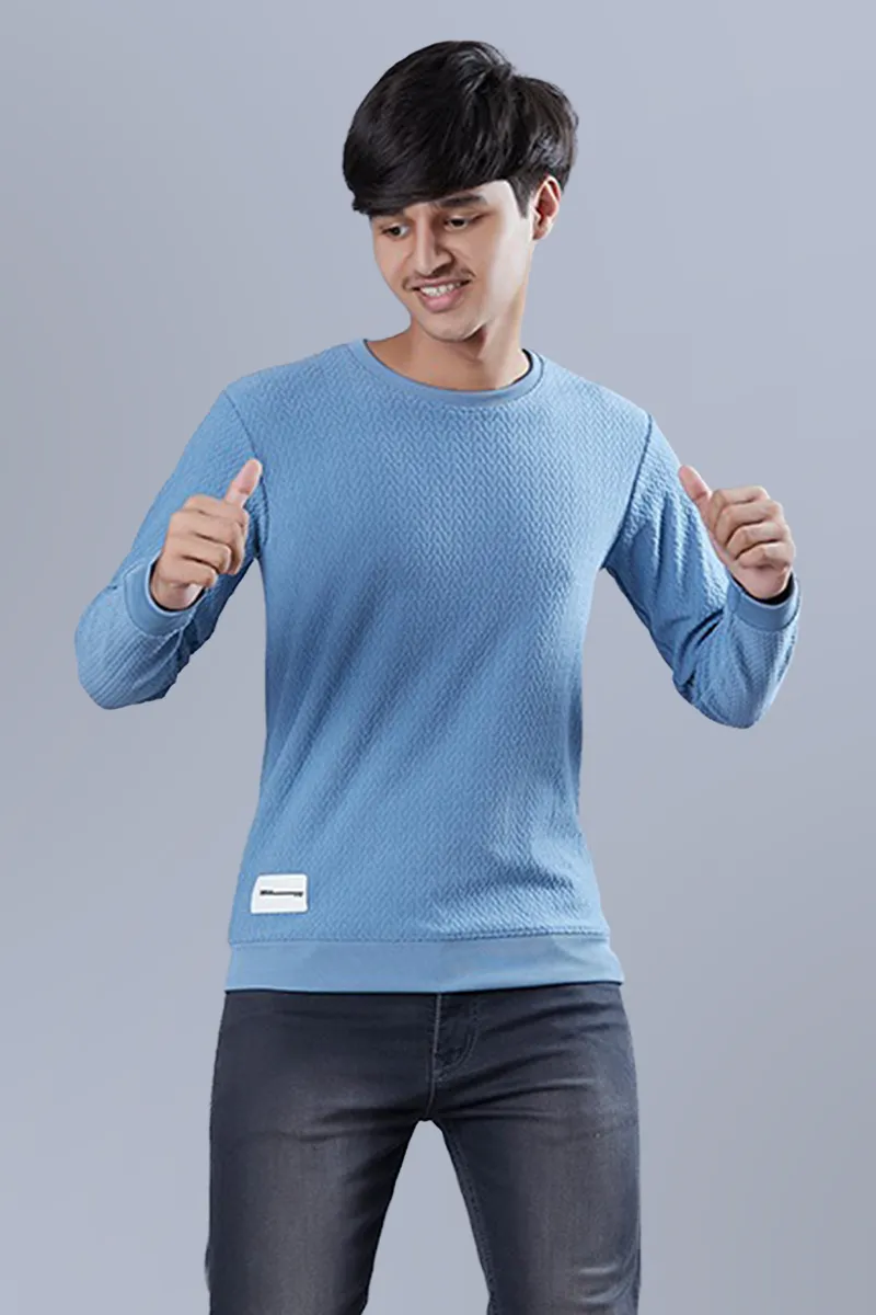 Cotton Solid Sweatshirt for Boys - Blue