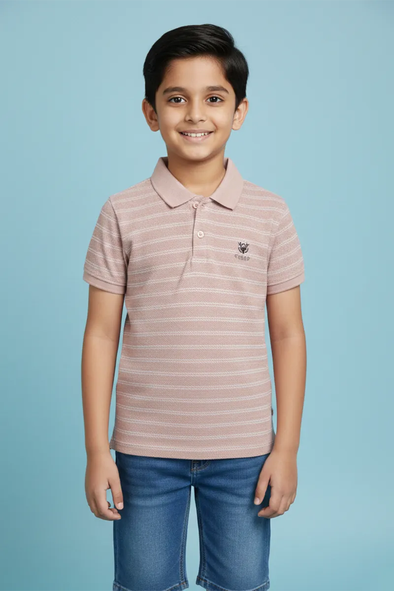 Striped T-Shirt for Boys - Light Pink
