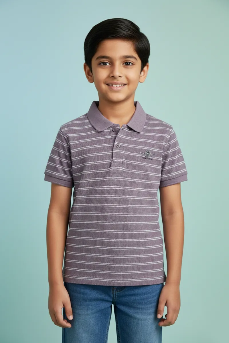 Striped T-Shirt for Boys - Mauve