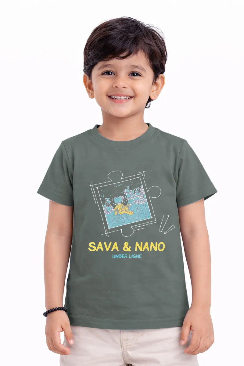 Printed T-Shirt for Boys - Sage