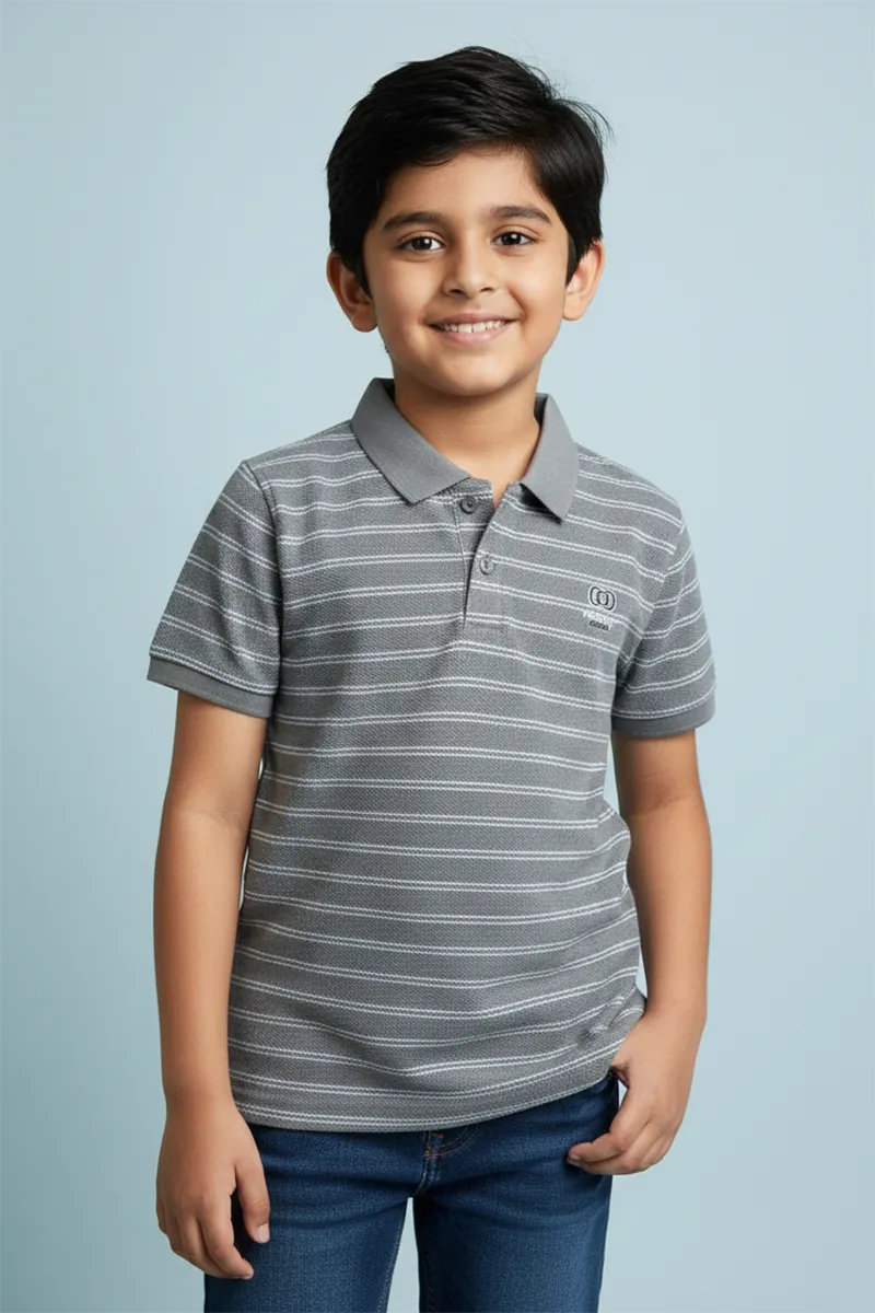 Striped T-Shirt for Boys - Grey
