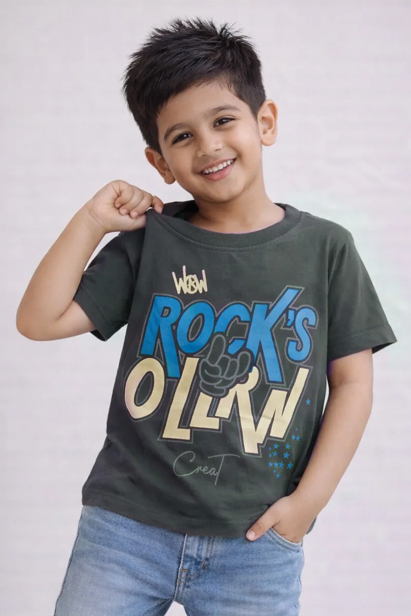 Printed T-Shirt for Boys - Olive