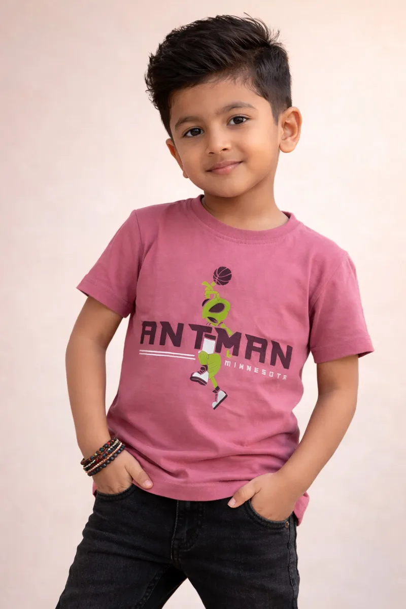 Printed T-Shirt for Boys - Dusty Pink