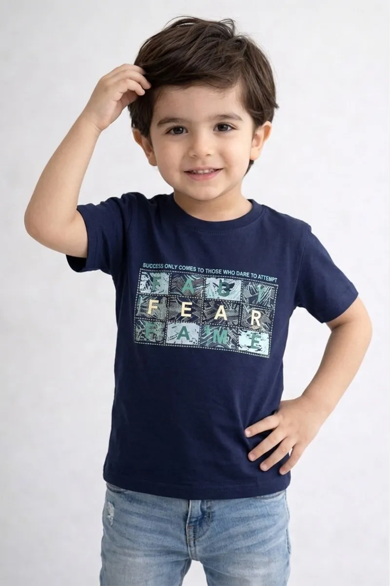 Printed T-Shirt for Boys - Navy Blue CLBT00627NAV1516