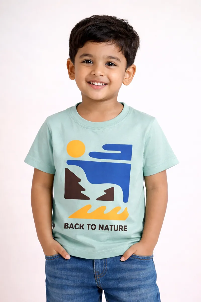 Printed T-Shirt for Boys - Sea green