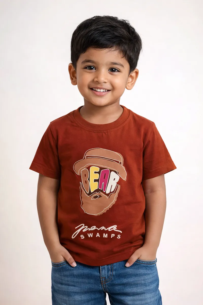 Printed T-Shirt for Boys - Rust