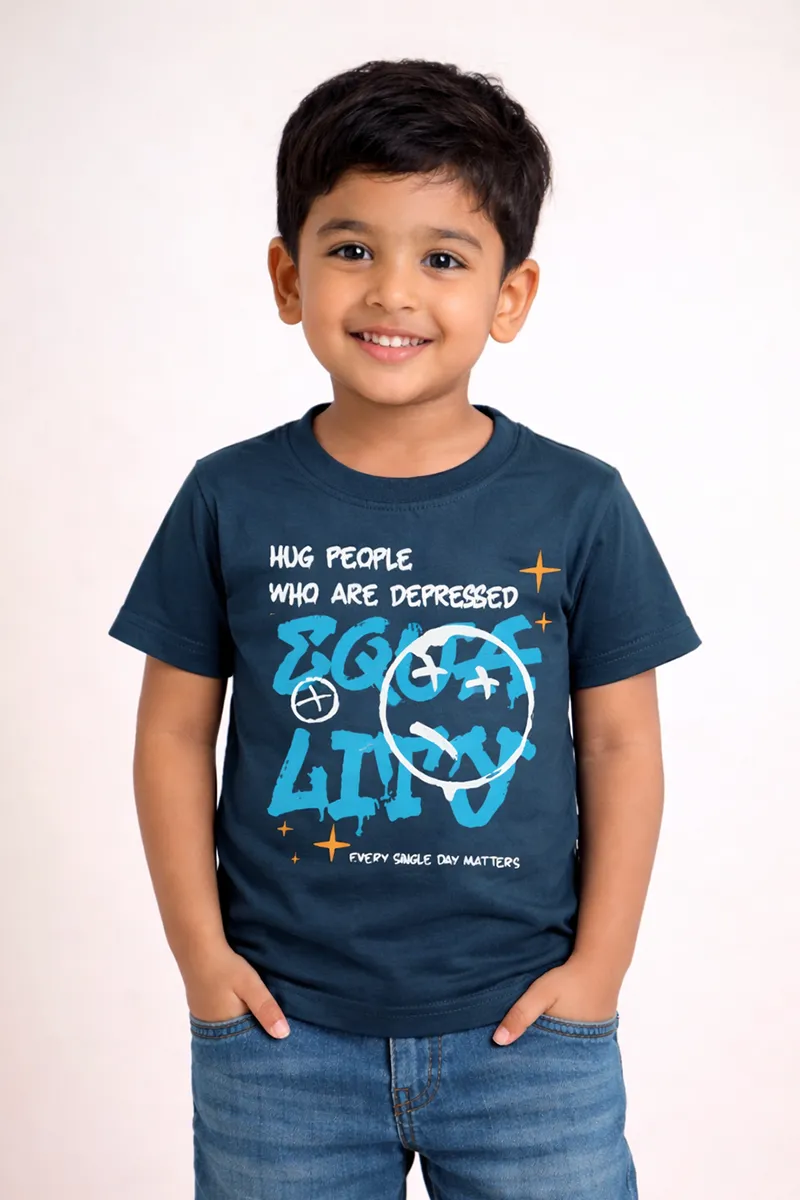 Printed T-Shirt for Boys - Teal