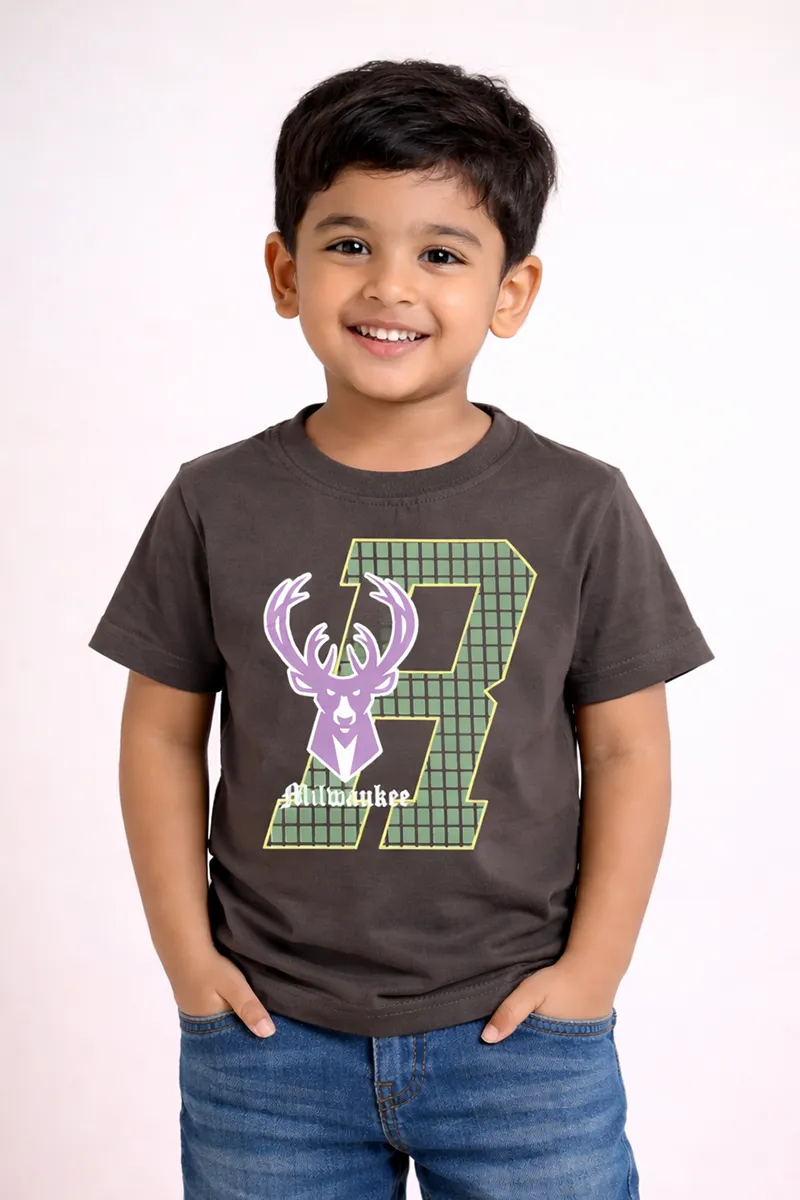 Printed T-Shirt for Boys - Olive