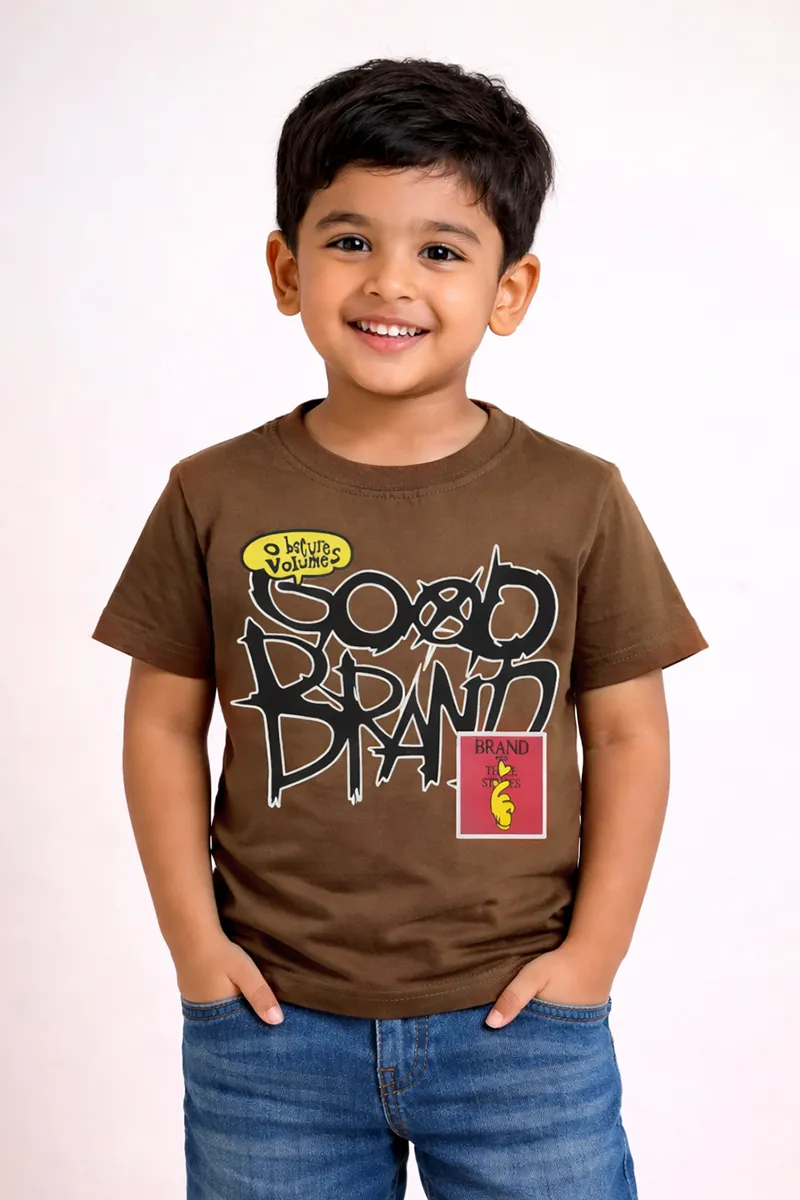Printed T-Shirt for Boys - Brown