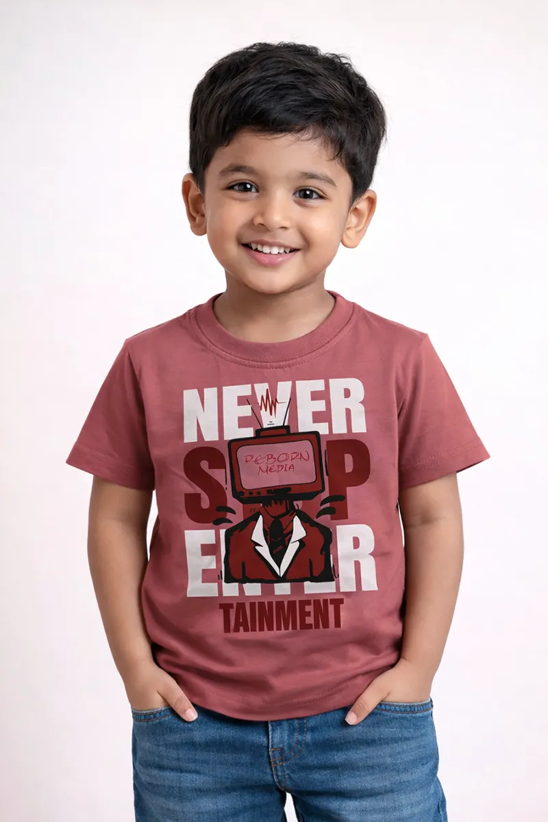 Printed T-Shirt for Boys - Dusty Pink