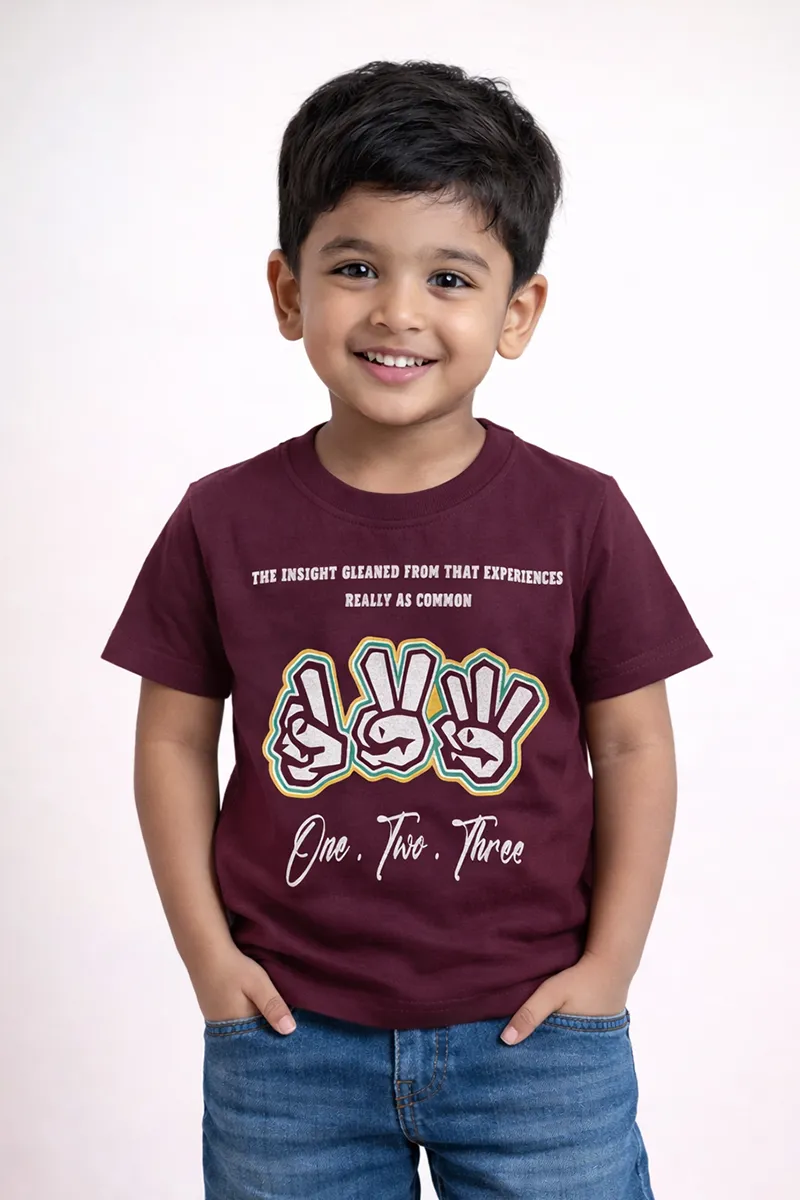 Printed T-Shirt for Boys - Wine