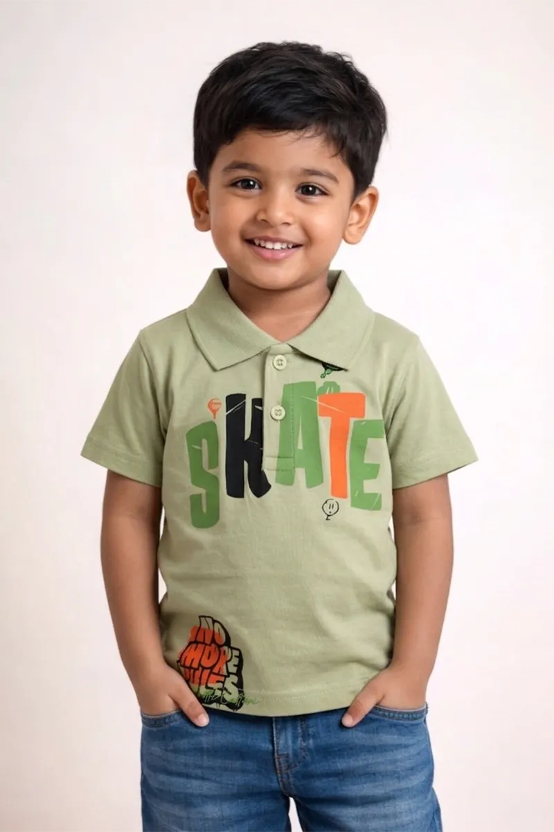 Printed T-Shirt for Boys - Light Green