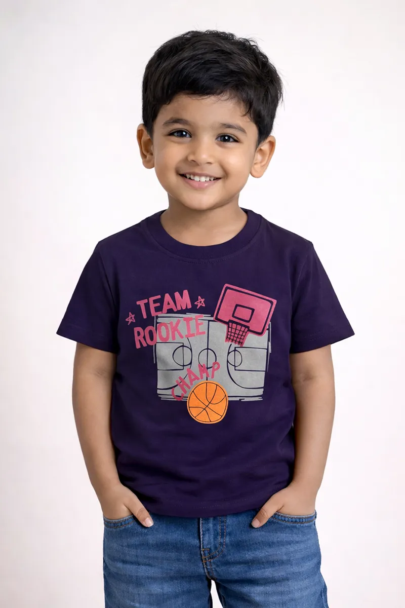 Printed T-Shirt for Boys - Navy Blue