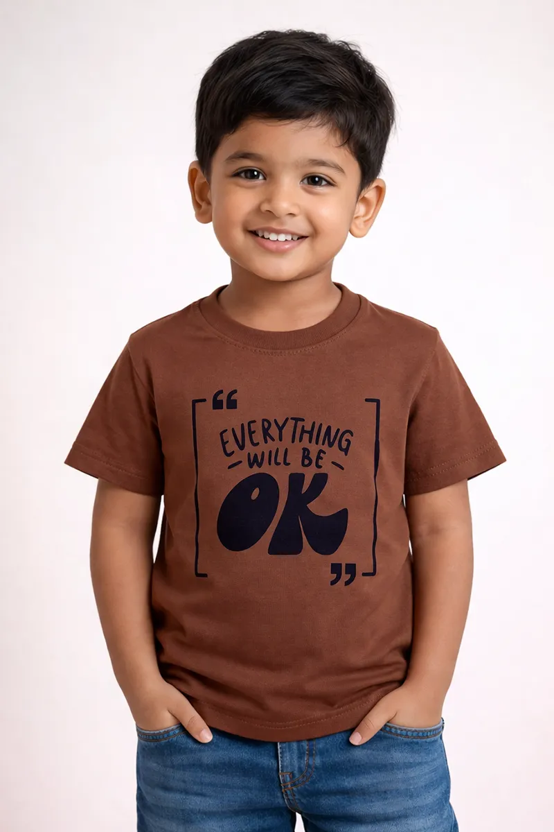 Printed T-Shirt for Boys - Brown