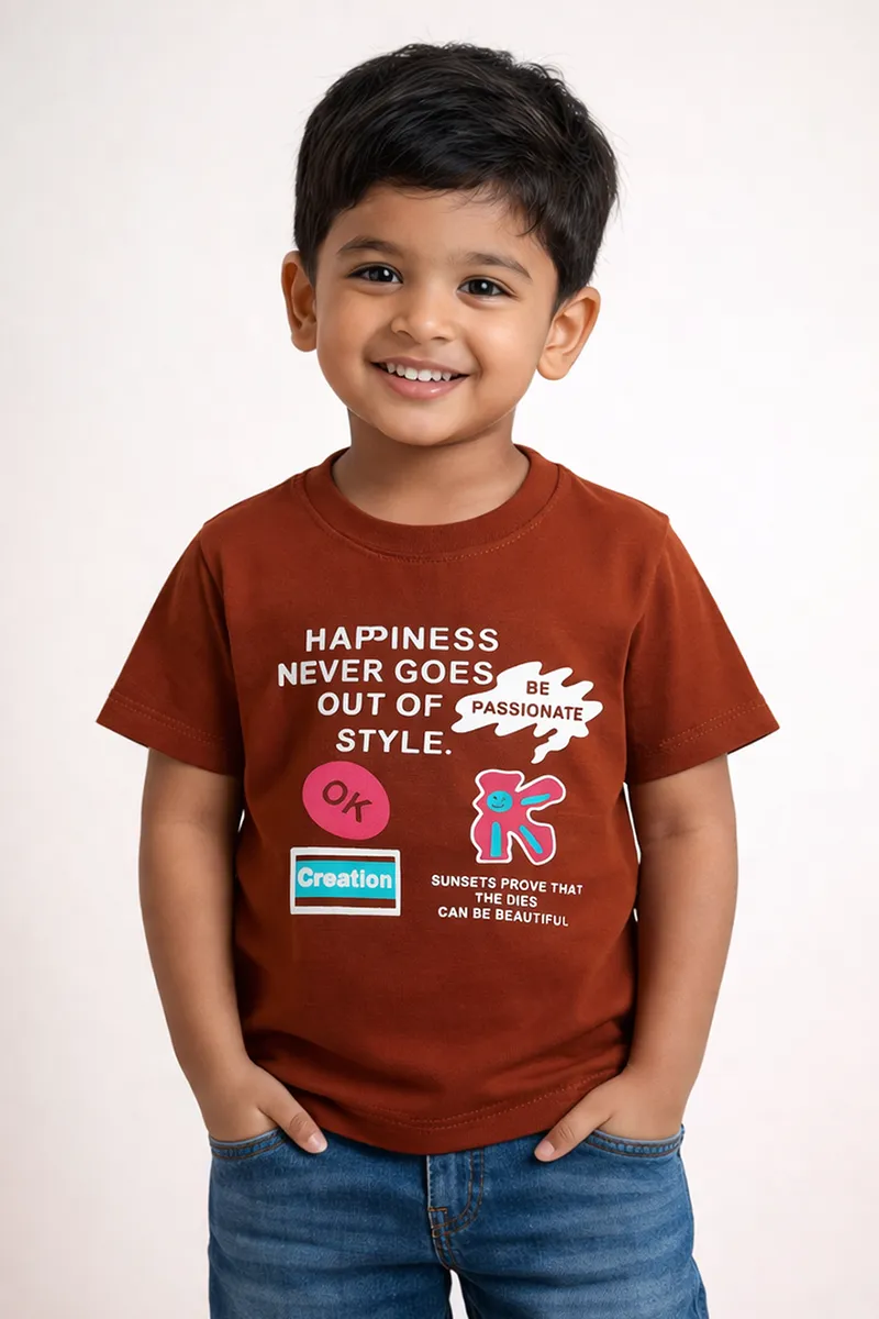 Printed T-Shirt for Boys - Rust CLBT00665RUS910Y